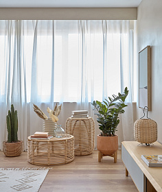 Круглый журнальный столик Kohana из ротанга с натуральной отделкой Ø 65 см