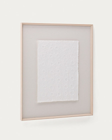 Olvin Абстрактная картина на белой переработанной бумаге с рельефным рисунком 103.6 x 123.6 cm