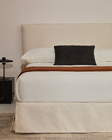 Основание кровати Jaira со съемным чехлом из белого шенилла для матраса 150 х 190 см