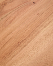 Скамейка Uxue из массива акации с черными стальными ножками, 140 x 45 см