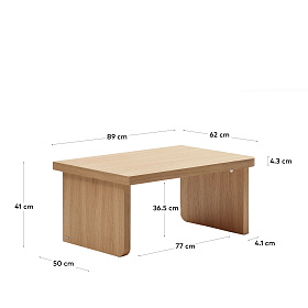 Oaq набор из 2 журнальных столиков из шпона дуба с натуральной отделкой