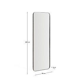Черное металлическое зеркало Marco 30 x 100 см