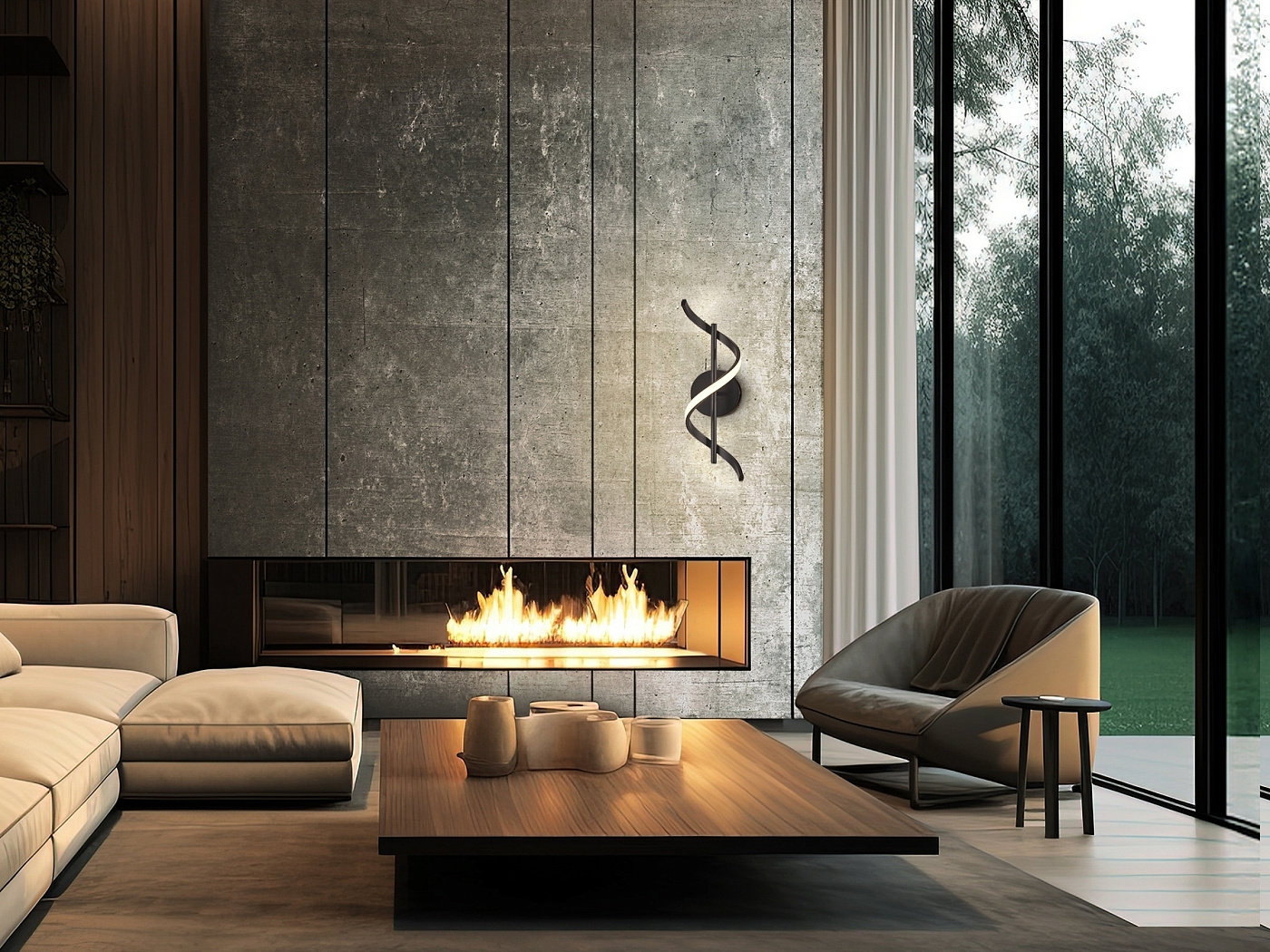 Boa Настенный/ потолочный светильник черный