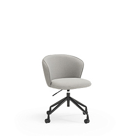 Поворотный стул Add на колесиках светло-серый с подлокотниками