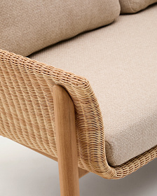 Двухместный диван Galea из тикового дерева и синтетического ротанга 170,5 см