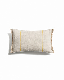 Чехол для подушки Lidore из бежевого льна с желтыми полосами, 30 x 50 см