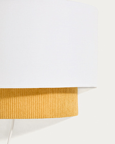 Настенный светильник Bianella из хлопка и горчичного вельвета, Ø 40 см