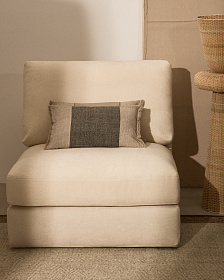 Чехол для подушки Lorin из льна зелёного цвета с бахромой 30 x 50 см