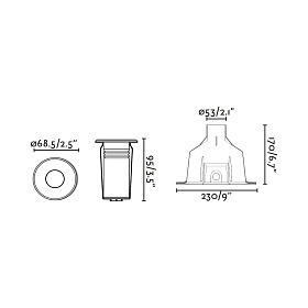 NOK 68 Встраиваемый светильник для бассейна из матового никеля LED 5W 4000K 30є 24V