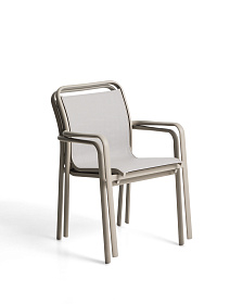 Уличный стул Luri из алюминия цвета таупе и бежевого текстиля
