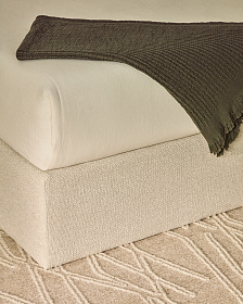 Основание кровати Nelzi из шенилла цвета экрю для матраса 160 x 200 см