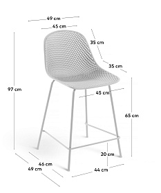 Полубарный стул Quinby белый