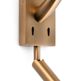 Бра с ридером Rem мат. состаренное золото/бежевый