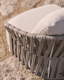 Уличное кресло Osani из алюминия цвета экрю и веревки цвета таупе