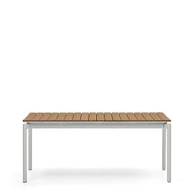 Уличный раздвижной стол Canyelles из полистирола и алюминия светло-серого цвета, 180 (240) x 100