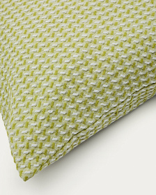 Чехол на подушку Lunira с зеленой вафельной структурой 50 x 50 см