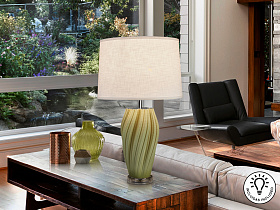 Salome Настольная лампа 1L зеленая керамика