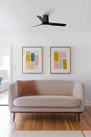 Потолочный вентилятор MINI PUNT TUB S LED Ш900mm черный 3 PAL черный 10W CCT