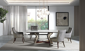 Обеденный стол прямоугольный, столешница мрамор EMERALD EM0020-1