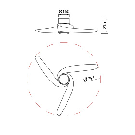 9065 Люстра-вентилятор GROENLAND
