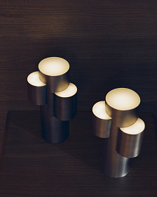 Переносная настольная лампа Adrina из светло-серого металла