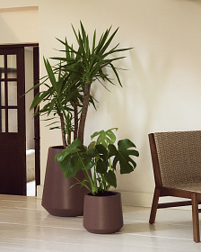 Кашпо Calun керамика темно-коричневого цвета Ø 50 см