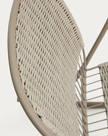 Кресло-качалка уличное Atrani из стали и веревки бежевого цвета