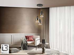 Люстра Venize 3L черный/дымчатый