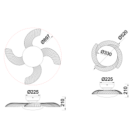 8234 Люстра потолочная-вентилятор ALOHA