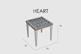 Приставной столик Heart SEASHELL плетеные ножки