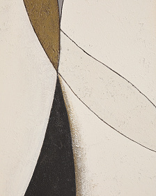 Абстрактный холст Marvilo серо-горчичного цвета 80 x 100 см