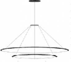 Люстра Circular Inward Light 2 кольца черная ø900 ø600