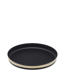 Shai Поднос из нержавеющей стали и ротанга 33 см