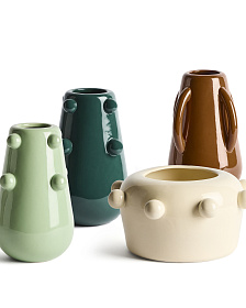 Ваза Odra из зеленой керамики с глянцевой отделкой, 25,5 см