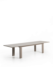 Раздвижной стол Livorno из алюминия цвета таупе, 233(350) x 100 см