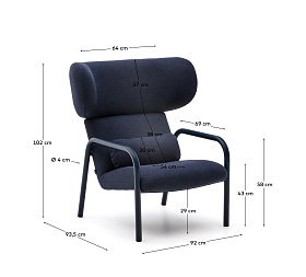 Кресло Inari синее из стали и полиэстра