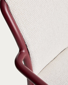 Уличный стул Linosa из бордового алюминия с бежевой подушкой