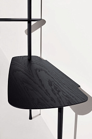 Стол письменный с полками Unica черный ясень