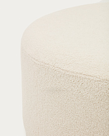 Kaeli Пуф для ног со съемным чехлом из экрю букле Ø 120