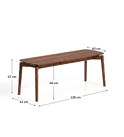 Скамейка Evera из дубового шпона с отделкой под орех, 122 см