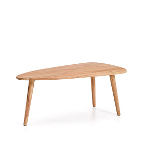 Журнальный столик Duvani из массива акации с выбеленной отделкой Ø110 x 60