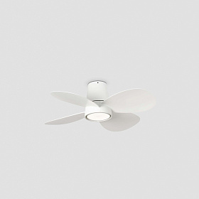 Потолочный вентилятор KLOVER S Ш800MM белый 4P 18W LED CCT DIM TUYA