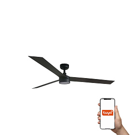 Потолочный вентилятор CRUISER XL Ш1600MM черный 3 PALAS 18W LED DIM TUYA