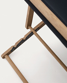 Складное кресло Vilara для улицы из акации и текстиля черного цвета