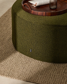 Пуф Kaeli со съемным чехлом из зеленого букле Ø 90 см