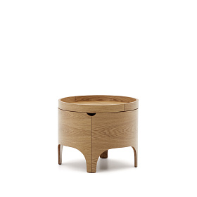 Octavia Прикроватная тумбочка из ясеневой фанеры Ø 55 см