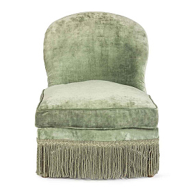 Кресло из зеленого бархата Velvet