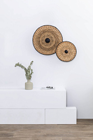 Настенный/потолочный светильник Costas 600 H70 черный/из ротанга