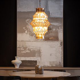 Подвесной светильник Lierna в винтажном стиле коричневый