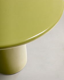 Журнальный столик Albanella из цемента с глянцевой зеленой отделкой Ø65 см